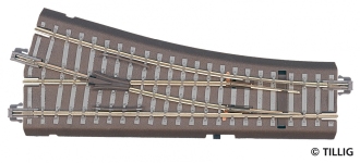 TILLIG 83816 - Bettungsgleis, Länge 129,5 mm Handweiche rechts 15° (TT, H0m)